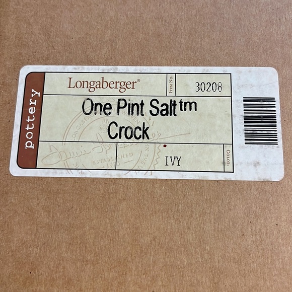 NIB Longaberger Ivy One Pint Salt Crock and Coaster Lid - Picture 6 of 8
